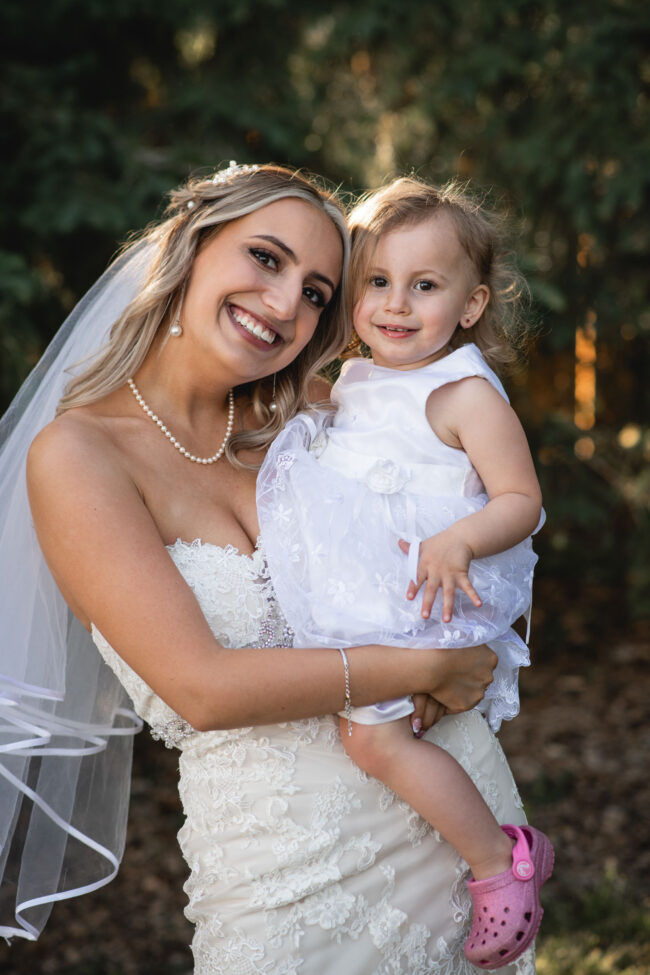 family photos on wedding day