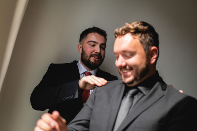 grooms preparation photos