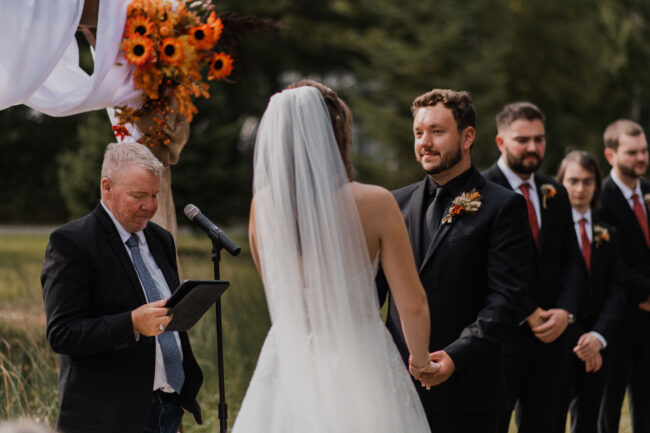 bride and groom during wedding ceremony
