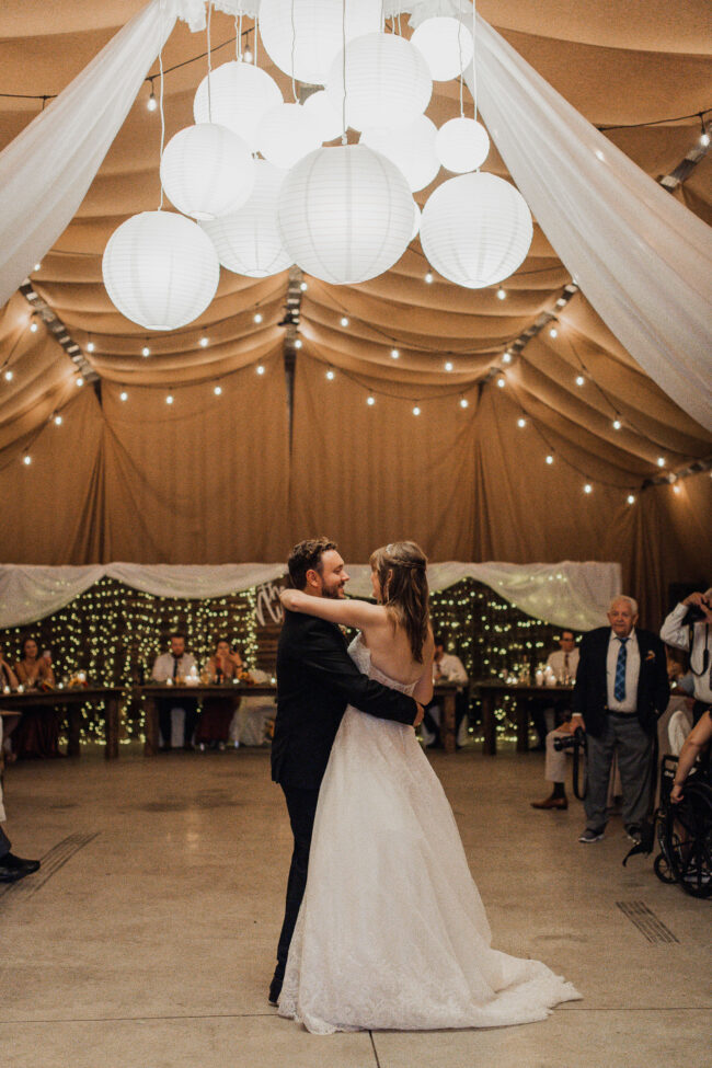 bride and groom first dance fenelon falls