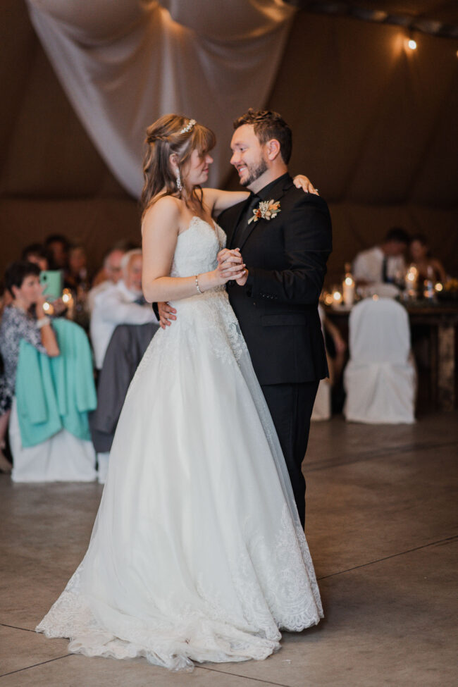 bride and groom first dance fenelon falls