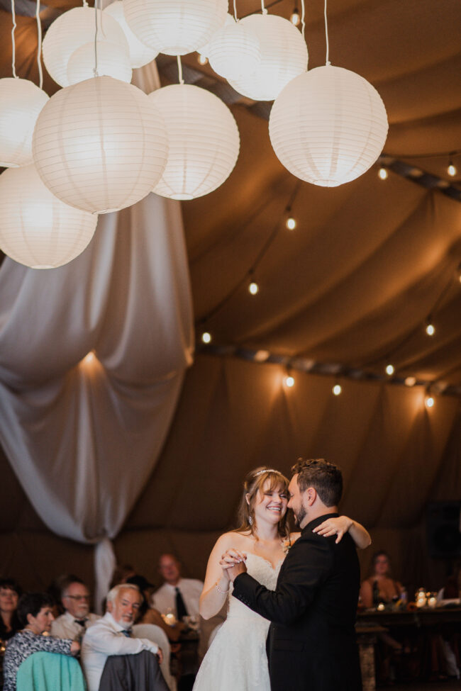 bride and groom first dance fenelon falls
