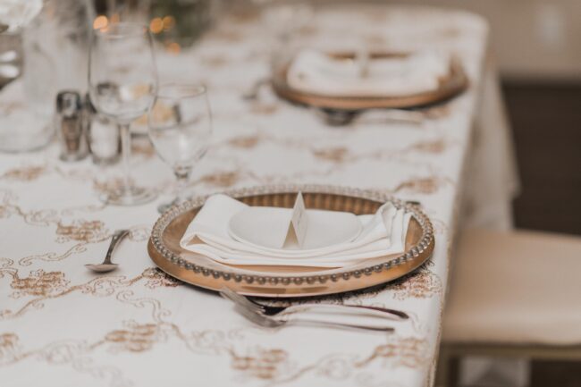 wedding reception charger plates