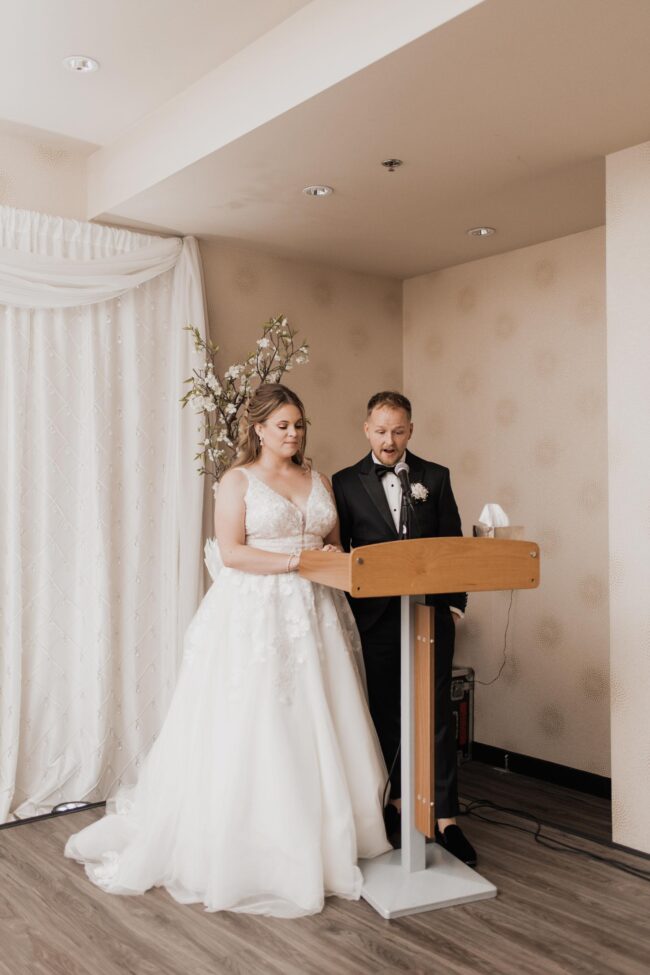 bride and groom reception speech