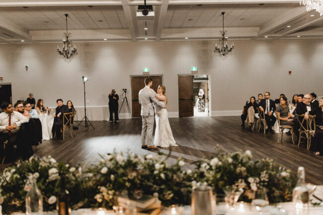 bride and groom first dance