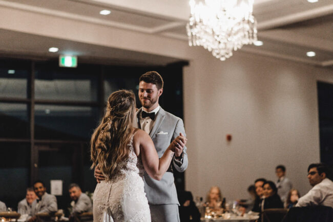bride and groom first dance