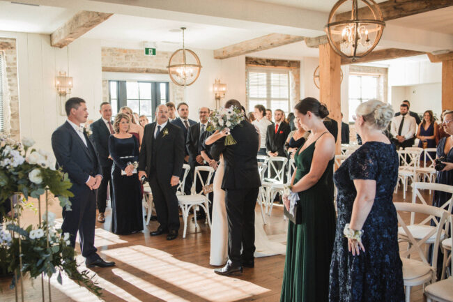 elora mill foundry building wedding ceremony
