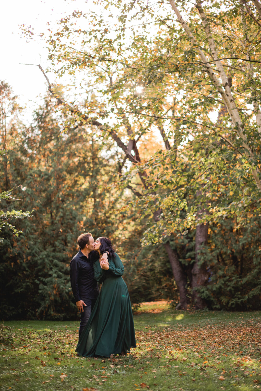 Victoria Park Elora fall engagement photos