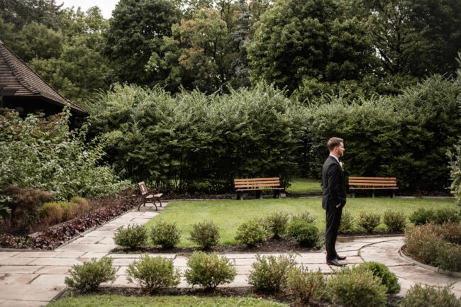 First look bride and groom