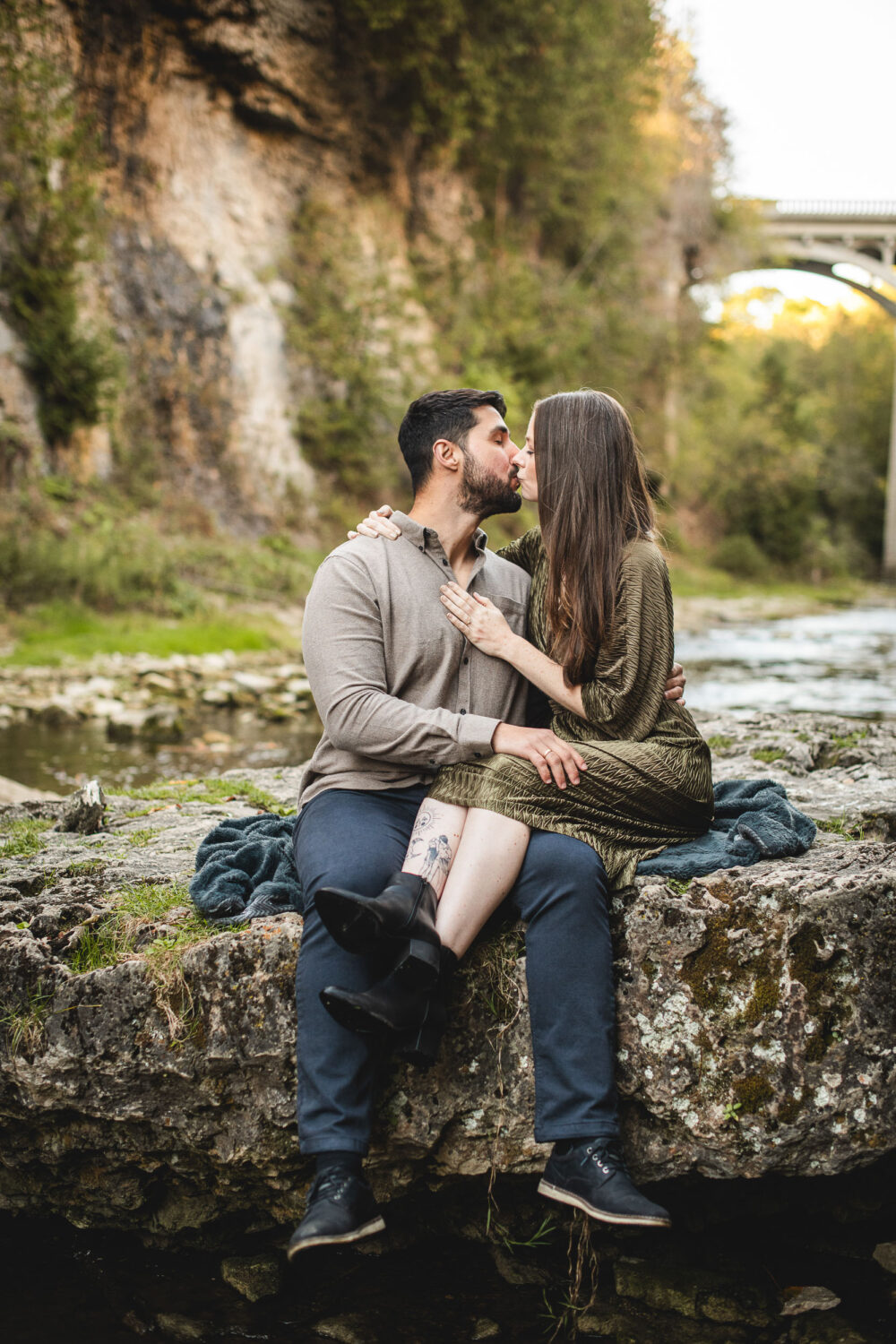 elora gorge sunset engagement photography