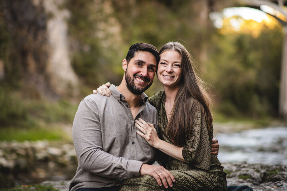 elora gorge sunset engagement photography