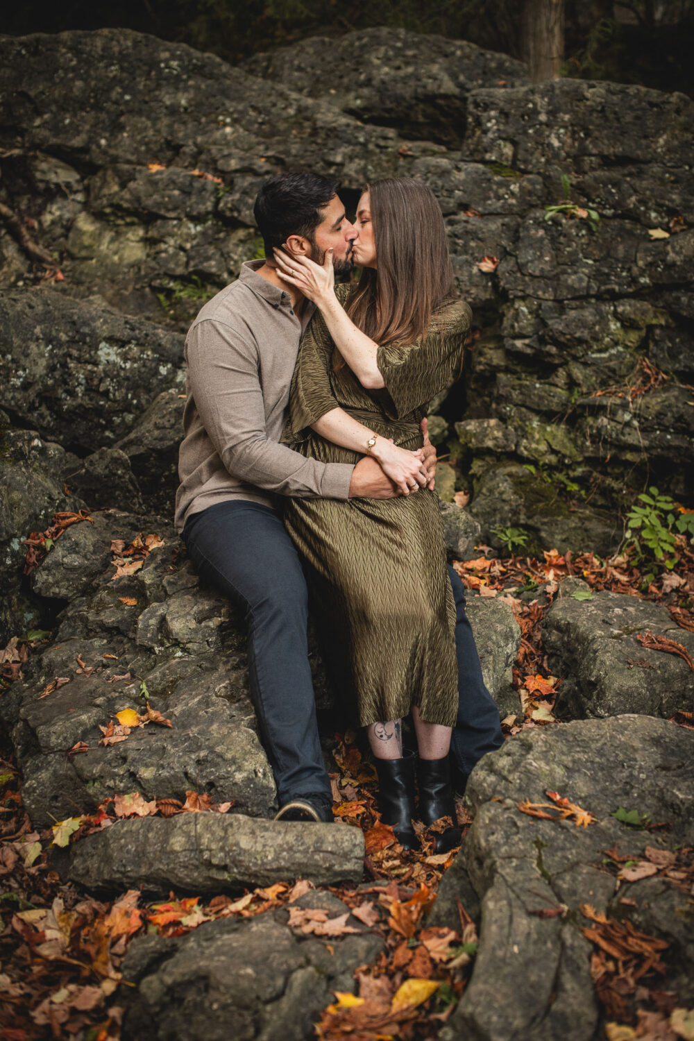 elora gorge sunset engagement photography
