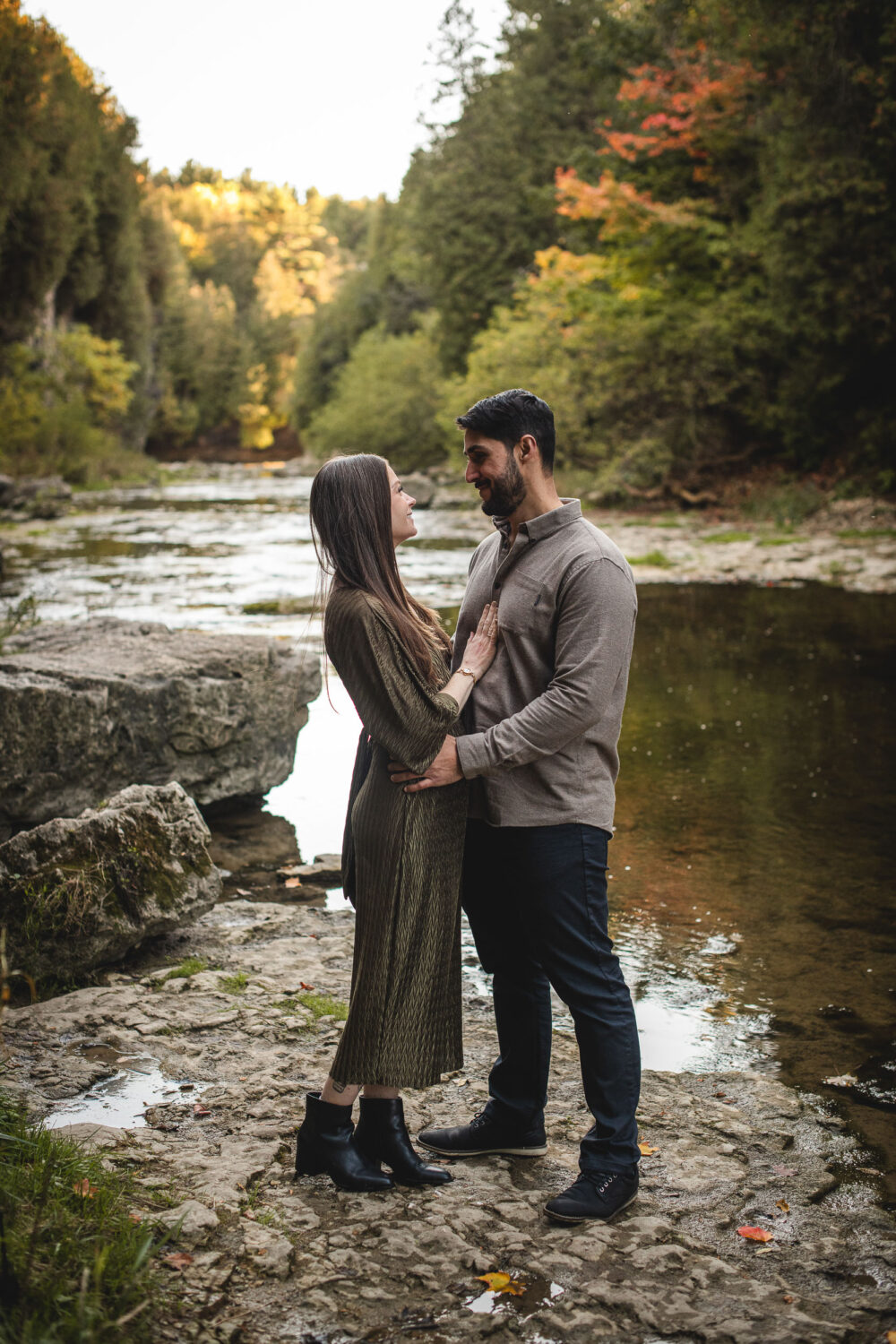 elora gorge sunset engagement photography