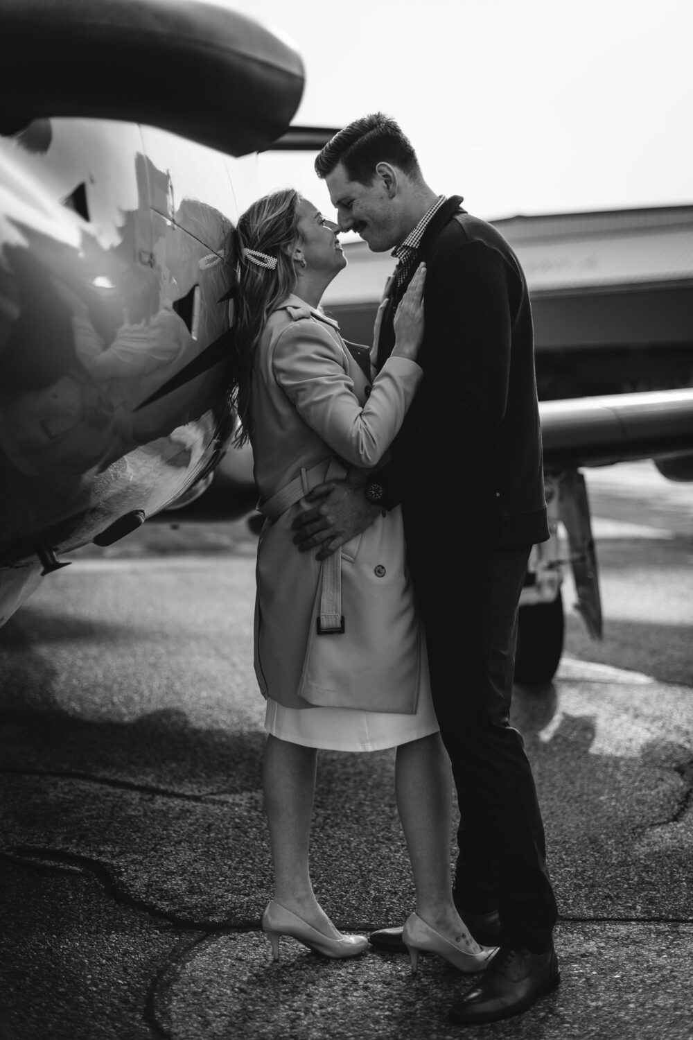 Romantic Airport Engagement Photos Private Plane