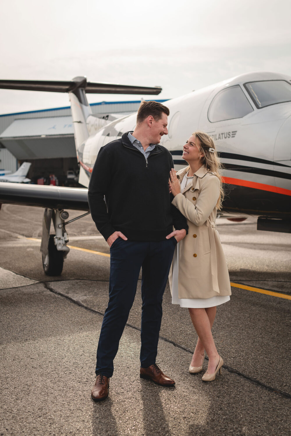 Romantic Airport Engagement Photos Private Plane