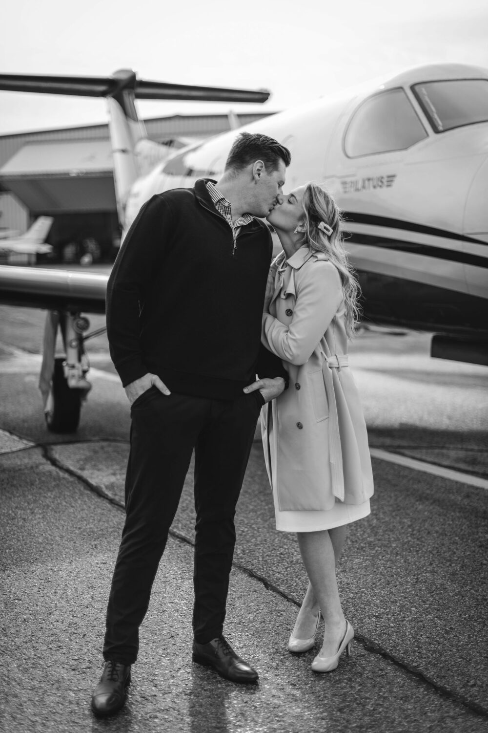 Romantic Airport Engagement Photos Private Plane