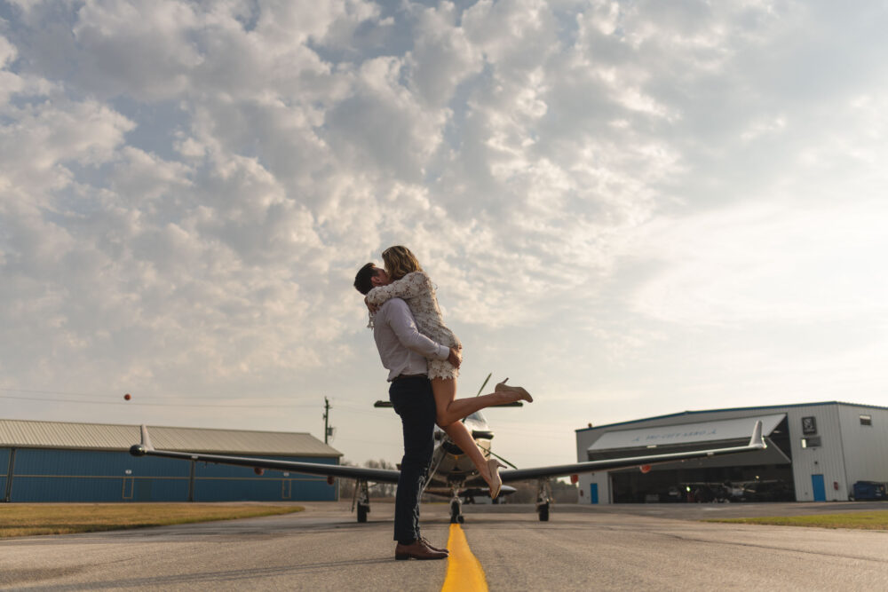 Romantic Airport Engagement Photos Private Plane