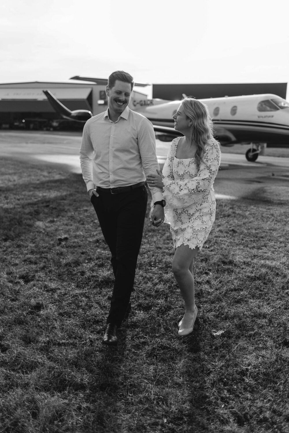 Romantic airport engagement photography waterloo ontario