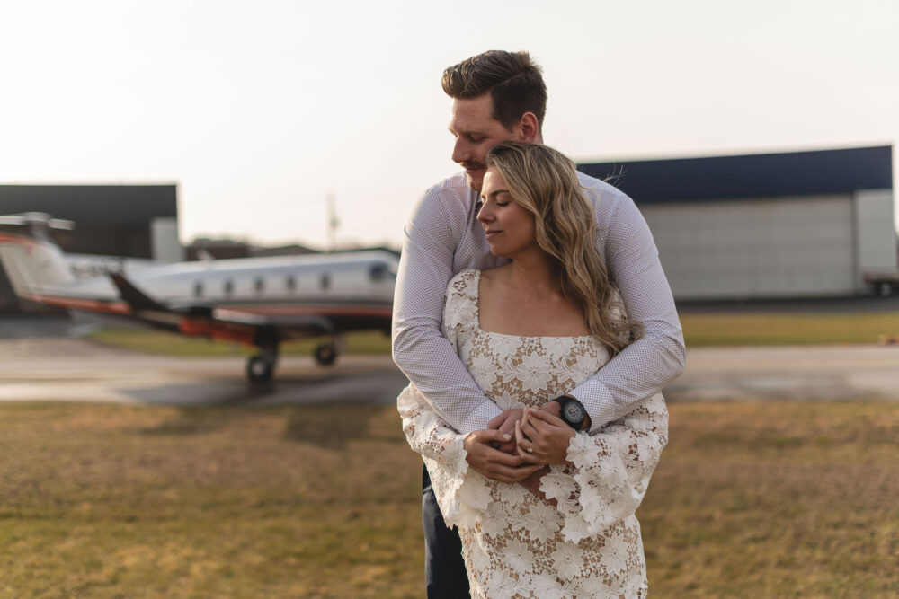 Romantic airport engagement photography waterloo ontario