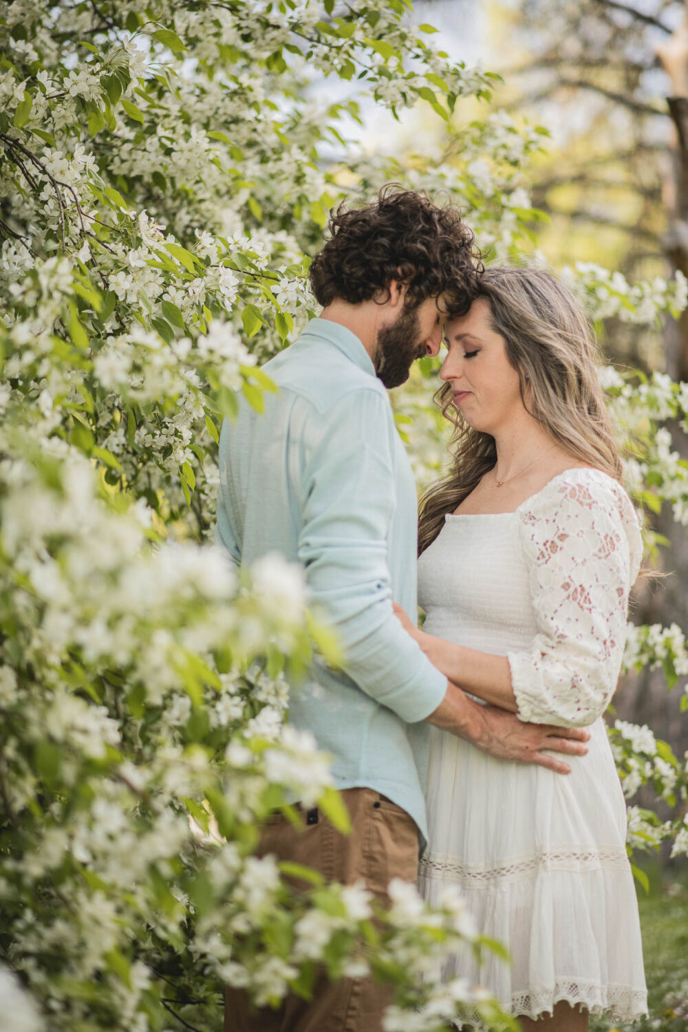 spring flowers engagement guelph arboretum