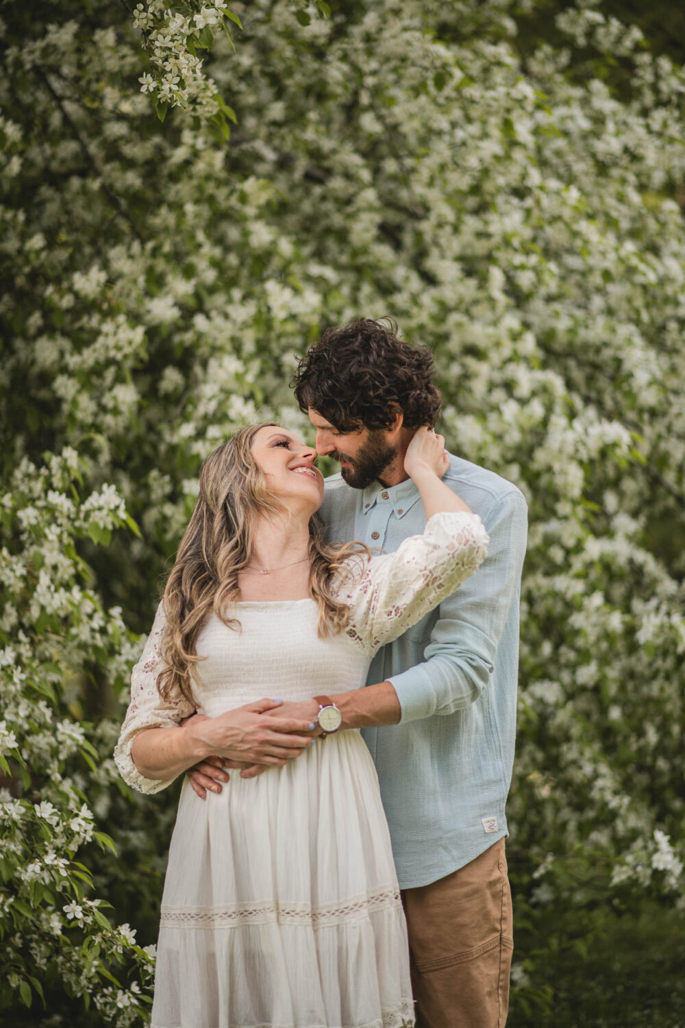 spring flowers engagement guelph arboretum