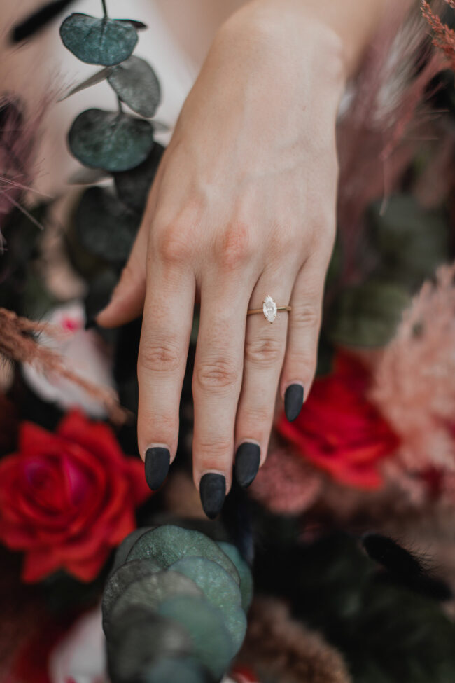matte black wedding nail polish