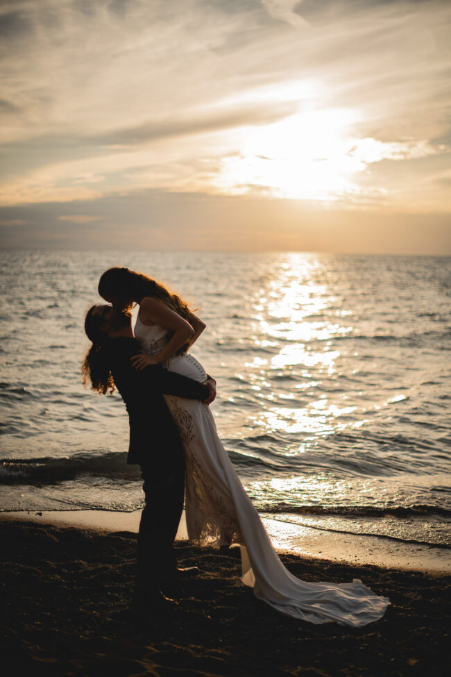 sunset beach wedding photos grand bend