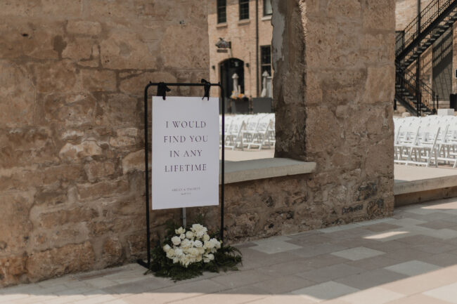 tapestry hall outdoor wedding ceremony