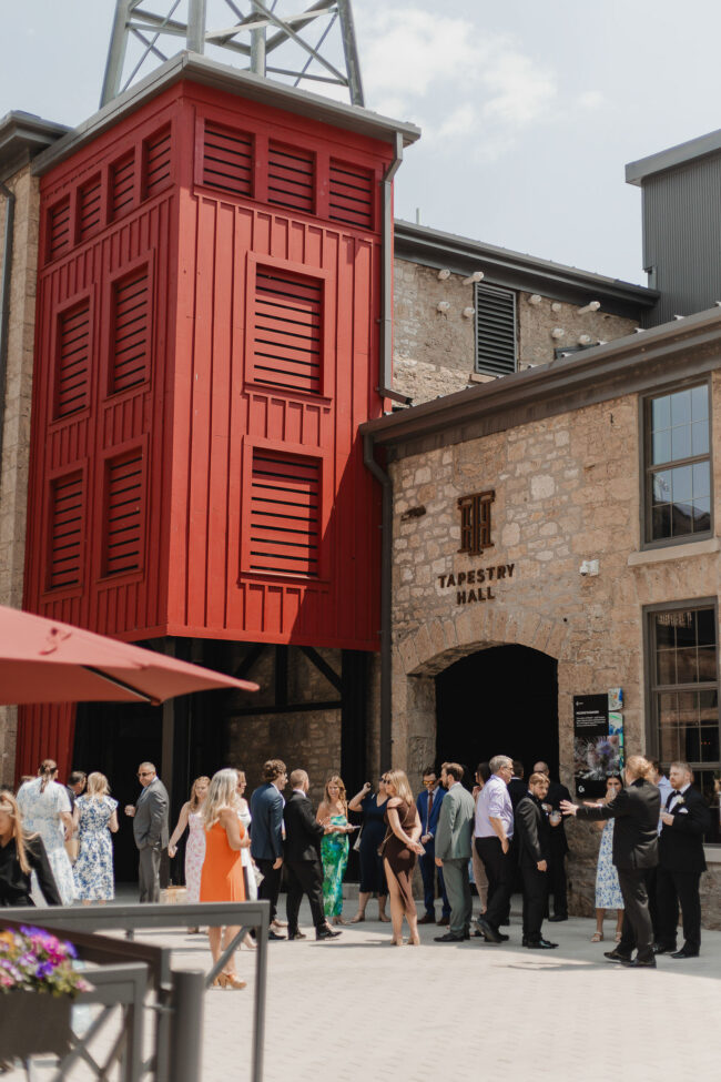 tapestry hall outdoor wedding ceremony