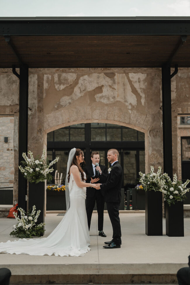 tapestry hall outdoor wedding ceremony